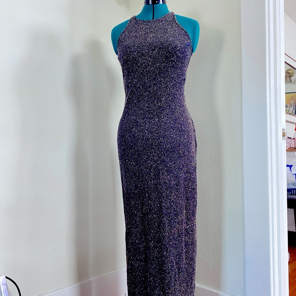 Sparkling Blue Bodycon Maxi Dress
